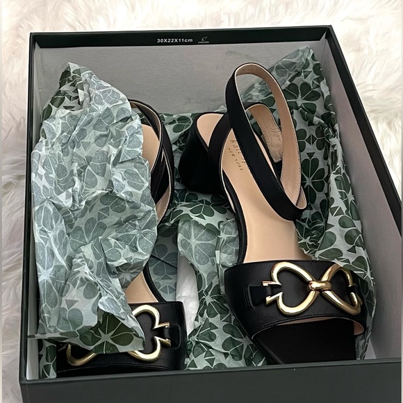 New beautiful Kate Spade New York LAGOON HEART CHAIN women’s SANDAL 9 M black - Picture 13 of 13